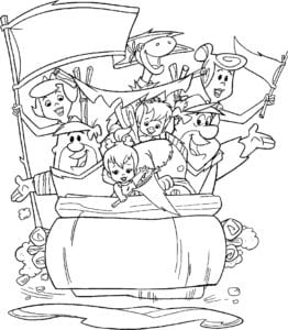 Desenho para colorir de Personagens dos Flintstones