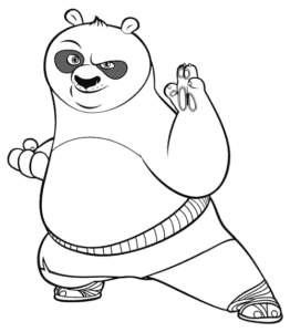 Desenho para colorir de Poder do urso panda Po