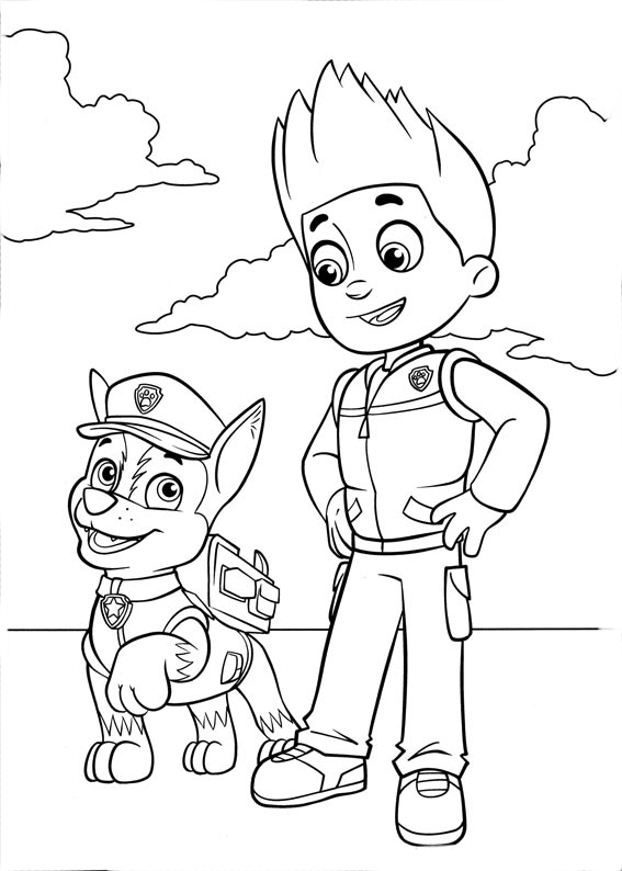 Desenho de Chase e Ryder para colorir e imprimir