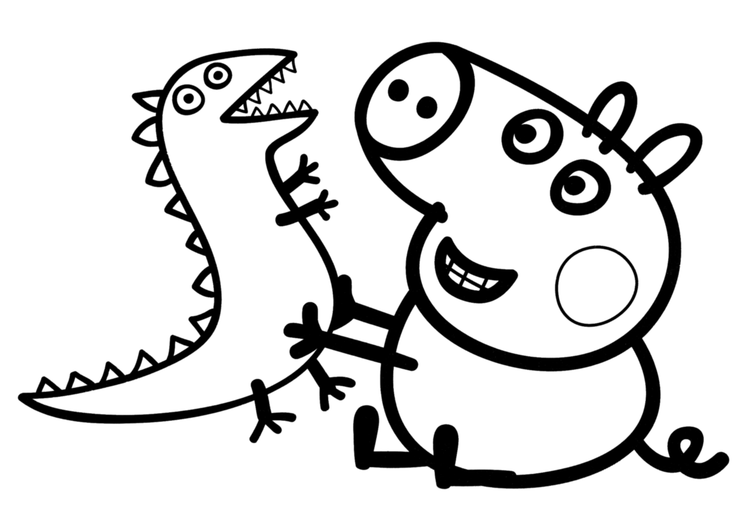 Desenho para colorir de George Pig e o dinossauro