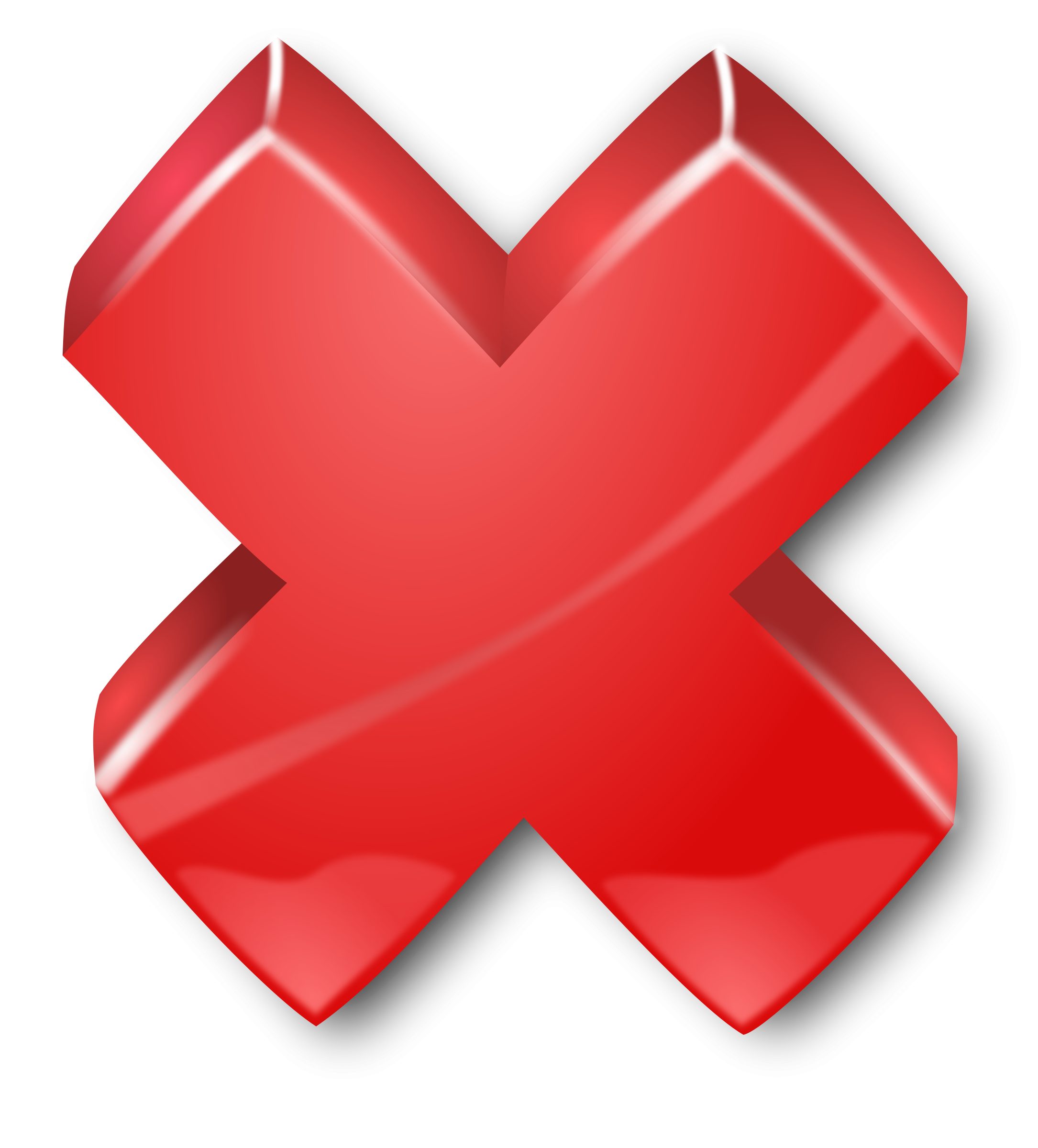 Desenho de X Vermelho PNG 