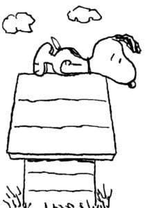 Desenho de Casa do Snoopy para colorir e imprimir