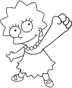 Desenho de Lisa Simpson para colorir e imprimir