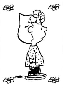Desenho para colorir de Sally personagem de Snoopy