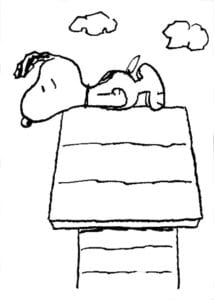 Desenho de Snoopy dormindo para colorir e imprimir