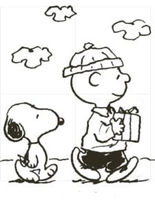 Desenho de Snoopy e Charlie Brown para colorir e imprimir