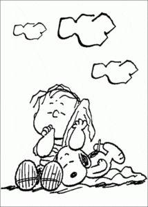 Desenho de Snoopy e Linus para colorir e imprimir
