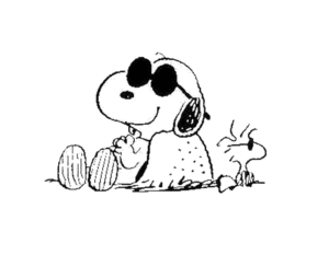 Desenho para colorir de Snoopy e Woodstock tomando sol