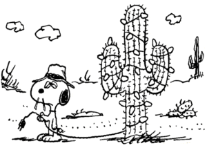 Desenho de Snoopy no velho oeste para colorir e imprimir