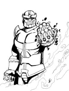 Desenho de Thanos personagem de Iron Man para colorir