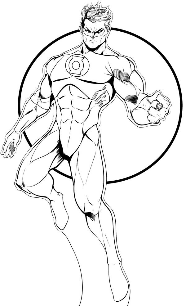 Desenho de Lanterna Verde Marvel para colorir e imprimir