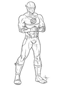 Desenho de The Flash de braços cruzados para colorir