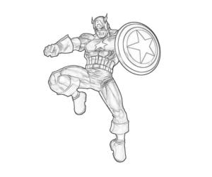 Desenho de Capitão América herói para colorir e imprimir