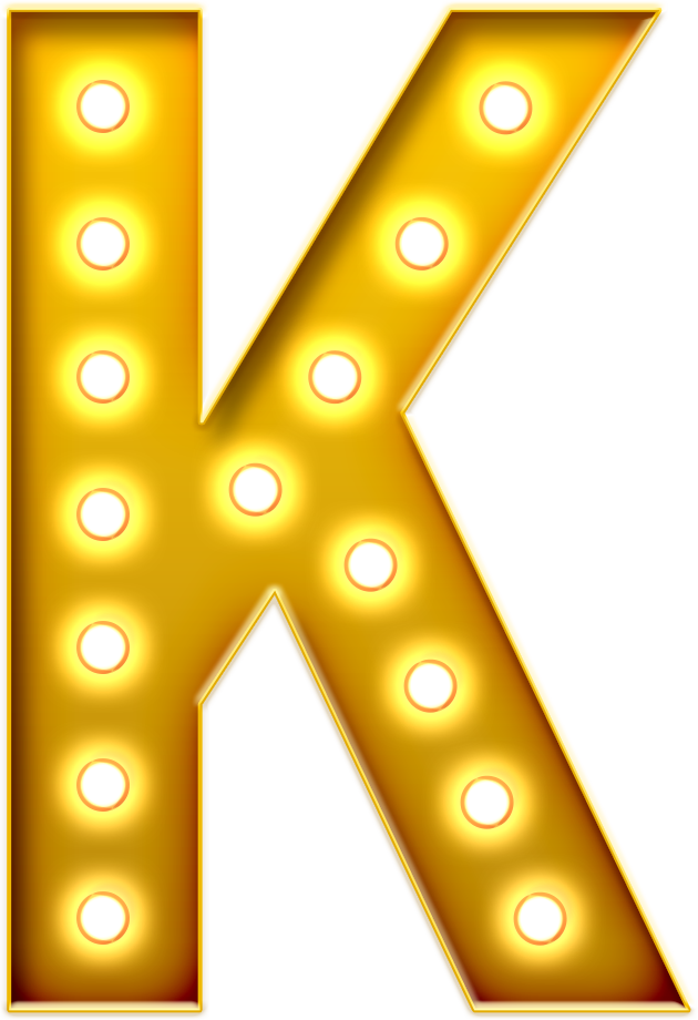 Alfabeto Luminoso Letra K PNG ocm fundo transparente