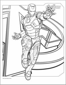 Desenho de Iron Man Vingadores para colorir