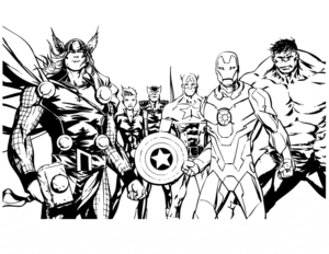Desenho de Personagens de Vingadores para colorir