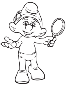 Desenho de Smurf explorador para colorir