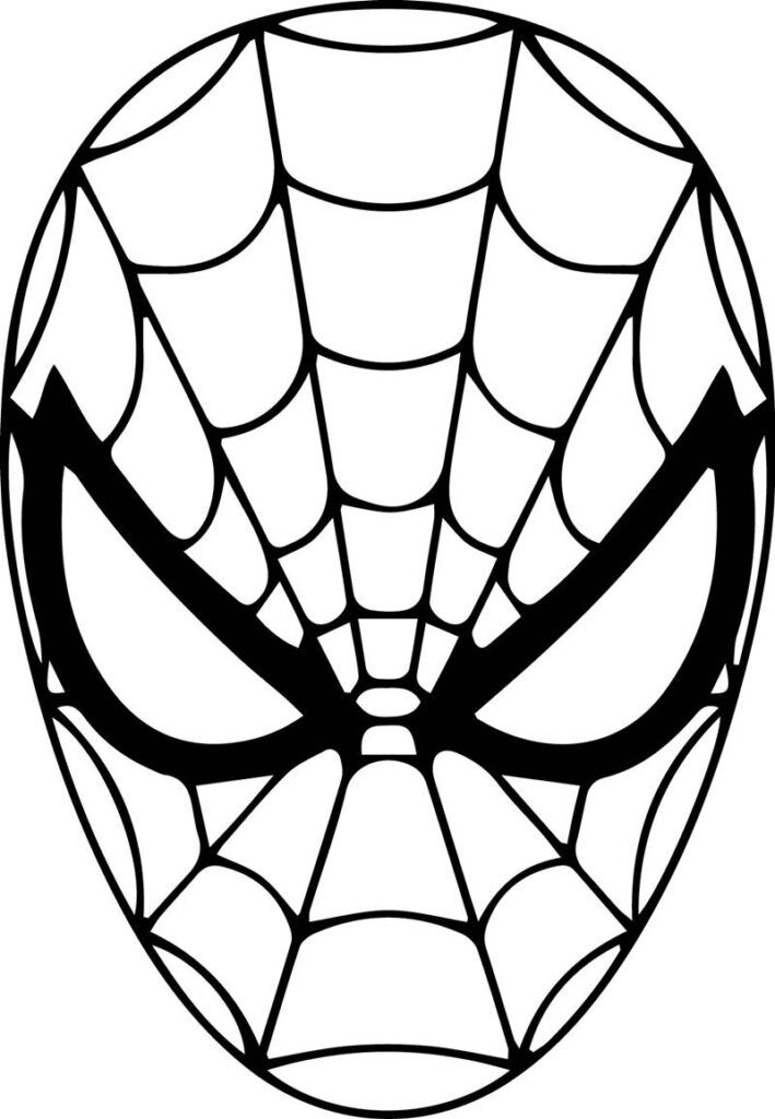 Desenho - Rosto do Homem Aranha para Pintar