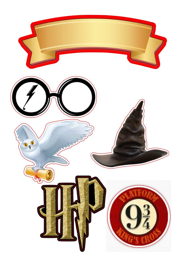 Topo de Bolo Harry Potter em alta resolução para imprimir grátis